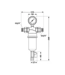 Самопромивний фільтр тонкого очищення Thermo Alliance Standart 3/4″ з манометром і пластиковою колбою — фото 2