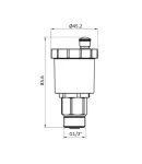 Автоматический воздухоотводчик Thermo Alliance Forte 1/2″Н, хромированный, с запорным клапаном — фото 2