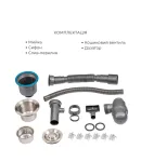 Комплект 2 в 1 Lidz Handmade H6050 Brushed — интегрированная кухонная мойка с дозатором + корзина Lidz K01G — фото 6