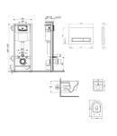 Готовое решение Qtap для ванной комнаты: подвесной унитаз Swan Ultra Quiet 520×360×320 + комплект инсталляции Nest 4 в 1 (линейная клавиша White) фото - 2