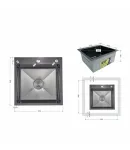 Мойка для кухни интегрированная Decor Black PVD Honeycomb Lidz Handmade H5050HB 2,5/0,5 мм фото - 2
