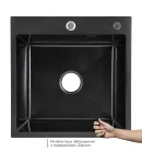 Мойка для кухни интегрированная Decor Black PVD Honeycomb Lidz Handmade H5050HB 2,5/0,5 мм фото - 3