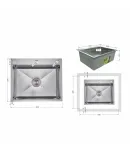 Интегрированная кухонная мойка Decor Honeycomb Lidz Handmade H6050H 2,5/0,5 мм — фото 2