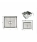 Інтегрована кухонна мийка під стільницю Lidz Handmade H4843 Brushed Steel 3,0/1,0 мм — фото 2
