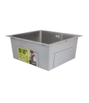 Інтегрована кухонна мийка під стільницю Lidz Handmade H4843 Brushed Steel 3,0/1,0 мм — фото 4
