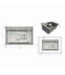 Интегрированная кухонная мойка Decor Honeycomb Lidz Handmade H6845H 3,0/1,0 мм — фото 2