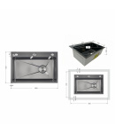 Мойка для кухни интегрированная Decor Black PVD Honeycomb Lidz Handmade H6845HB 3,0/1,0 мм — фото 2