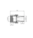 Згін-американка Forte 1/2″ВЗ нікельований, прямий, під плоску прокладку TAFG190W15 Thermo Alliance фото - 2