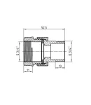 Згін-американка Forte 3/4″ВЗ нікельований, прямий, під плоску прокладку TAFG190W20 Thermo Alliance фото - 2