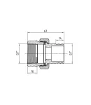 Згін-американка Forte 1″ВЗ нікельований, прямий, під плоску прокладку TAFG190W25 Thermo Alliance фото - 2