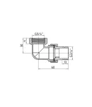 Згін-американка Forte 3/4″ВЗ нікельований, кутовий, під плоску прокладку TAFG191W20 Thermo Alliance фото - 2