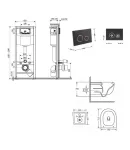 Готове рішення Qtap для ванної кімнати: підвісний унітаз Taurus Ultra Quiet 515×360×350 + комплект інсталяції Nest 4 в 1 (кругла клавіша Matt Black) фото - 2