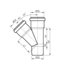 Трійник HT-System PLUS d32/32/32×45°, з ППР для каналізаційних труб Ostendorf-OSMA фото - 2