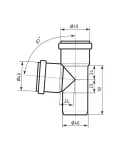 Трійник HT-System PLUS d40/40/40×87°, з ППР для каналізаційних труб Ostendorf-OSMA фото - 2