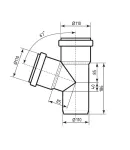 Трійник HT-System PLUS d110/110/110×67°, з ППР для каналізаційних труб Ostendorf-OSMA фото - 2
