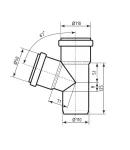 Трійник HT-System PLUS d110/50/110×67°, з ППР для каналізаційних труб Ostendorf-OSMA фото - 2