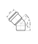 Коліно KG System d110×30°, з ПВХ для каналізаційних труб Ostendorf-OSMA фото - 2