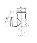 Трійник HT-System PLUS d75/50/75×87°, з ППР для каналізаційних труб Ostendorf-OSMA фото - 2