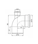 Коліно HT-System PLUS d110/50×87° з відведенням вгору, з ППР для каналізаційних труб Ostendorf-OSMA фото - 2