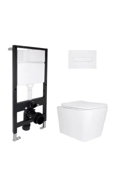 Готове рішення Qtap для ванної кімнати: підвісний унітаз Tern Ultra Quiet 525x345x360 + комплект інсталяції Standard (лінійна клавіша White)