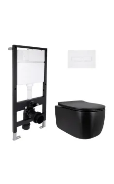Готове рішення Qtap для ванної кімнати: підвісний унітаз Taurus Ultra Quiet 515x360x350 + комплект інсталяції Standard (лінійна клавіша White)