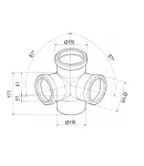 Хрестовина двоплощинна HT-System PLUS 110/110/110/110×87°, з ППР для каналізаційних труб Ostendorf-OSMA фото - 2