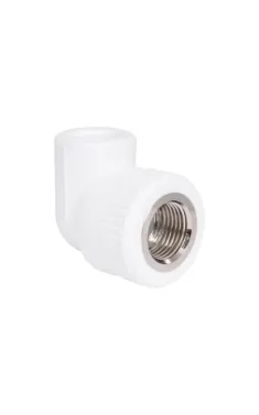 Білий кутник PPR Blue Ocean 90° 20 мм × 1/2″ ВР для поліпропіленових труб