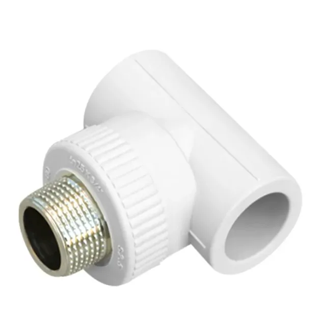 Білий трійник PPR Blue Ocean 20х1/2″х20 із зовнішньою різьбою для поліпропіленових труб