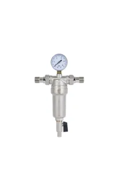Самопромивний фільтр тонкого очищення Thermo Alliance Standart 1/2″ ЗЗ з манометром, нікельований