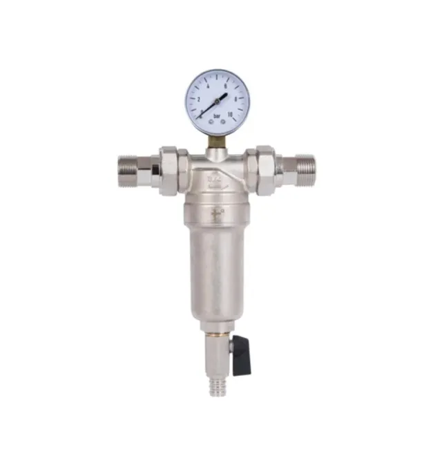 Самопромивний фільтр тонкого очищення Thermo Alliance Standart 3/4″ ЗЗ з манометром, нікельований