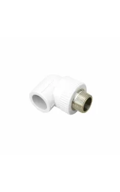 Кут PPR Blue Ocean 90° 32х1″, зовнішня різьба, білий