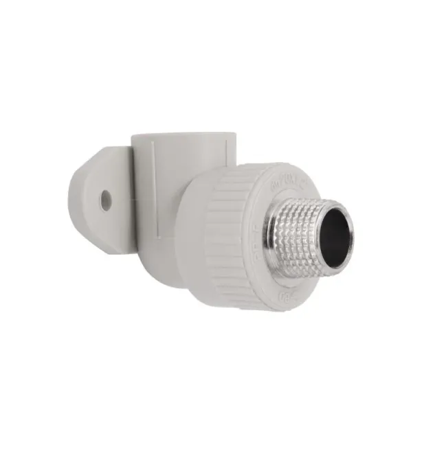 Полипропиленовый уголок PPR 90° 20×1/2″ с наружной резьбой, настенный, с креплением Blue Ocean