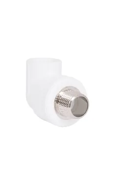 Кутник поліпропіленовий PPR 90° 20×1/2″ із зовнішньою різьбою, білий Blue Ocean