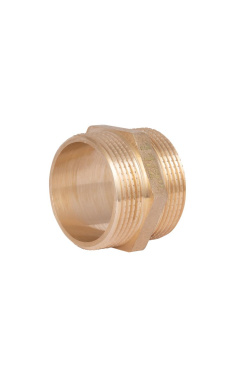 Латунний ніпель рівнопрохідний SD Plus 1 1/2″ х 1 1/2″, жовтий