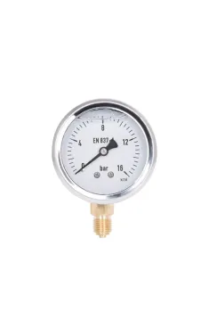 Манометр гліцериновий Thermo Alliance Forte d63 мм, 1/4″З, нижнє підключення, 0–16 бар, латунь
