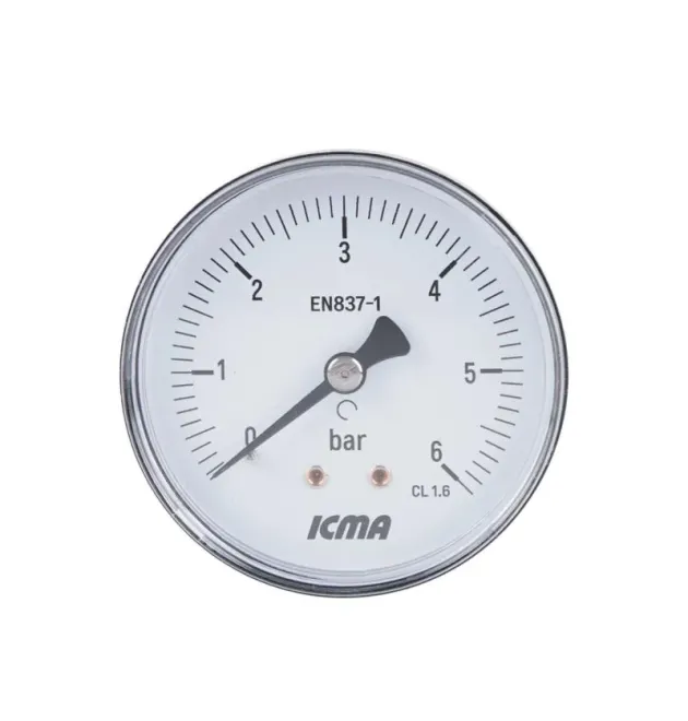 Манометр ICMA серія 243, аксіальний, d63 мм, 1/4″ із заднім підключенням, 0–6 бар