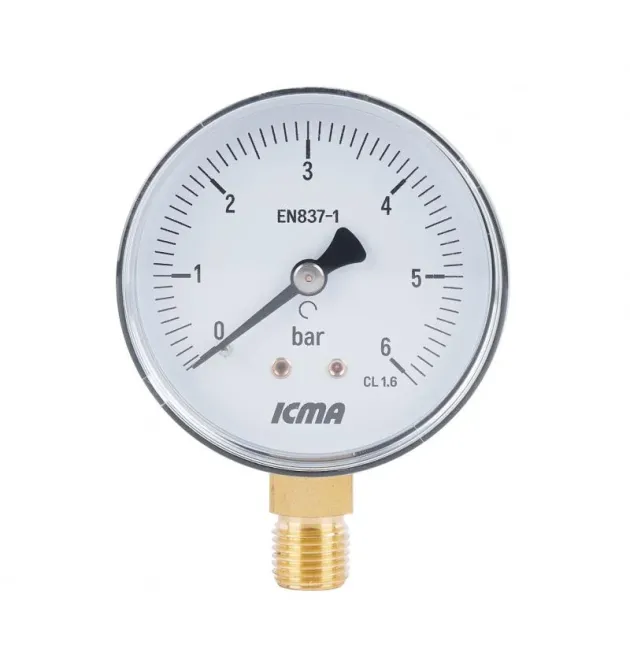 Манометр ICMA серія 244, аксіальний, d63 мм, 1/4″ із нижнім підключенням, 0–6 бар