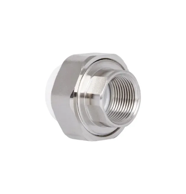 Муфта-американка PPR 25×3/4″ ВР латунна для поліпропіленових труб Blue Ocean, біла