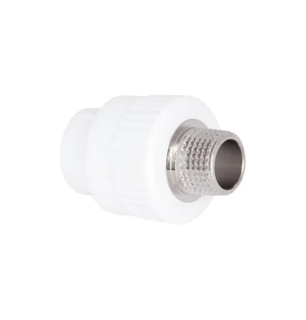 Муфта PPR Blue Ocean 20×1/2″ НР с наружной резьбой для полипропиленовых труб, белая