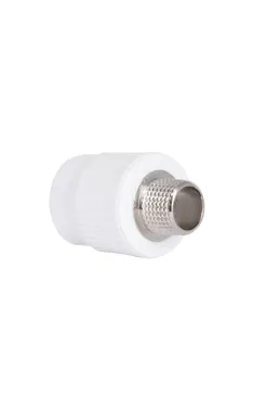 Муфта PPR Blue Ocean 25×1/2″ із зовнішньою різьбою, біла, для поліпропіленових труб