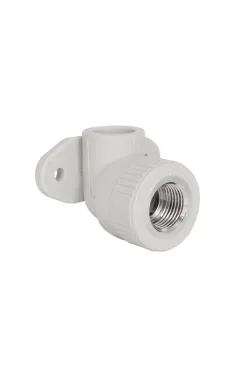 Настінний кутник PPR Blue Ocean 90° 20 мм × 1/2″ ВР з кріпленням