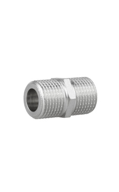 Ніпель подовжений латунний нікельований SD Forte 1/2″ x 1/2″, рівнопрохідний, із зовнішньою різьбою