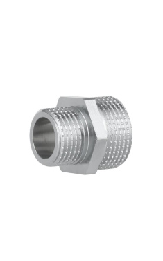 Ниппель переходной латунный хромированный SD Forte 3/4″ x 1/2″, с наружной резьбой