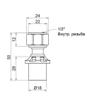 Прес-фітинг ICMA перехідник 16×1/2″ із накидною гайкою без конуса — фото 2