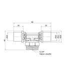 Пресс-фитинг тройник редукционный ICMA 407, 20 х 3/4