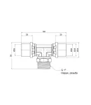 Пресс-фитинг тройник редукционный ICMA 407, 26 х 1