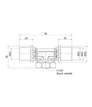 Пресс-фитинг тройник редукционный ICMA 408, 20 х 3/4