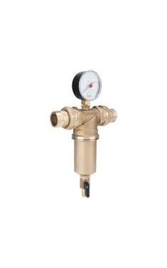 Самопромивний фільтр ICMA №751 з манометром, 1″ x 1″, для закритих систем, з накидною гайкою