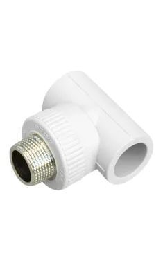 Тройник PPR Blue Ocean 25х3/4″ НРх25 для полипропиленовых труб, белый