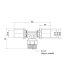 Тройник пресс-фитинг ICMA 16x1/2″x16, латунный, никелированный — фото 2